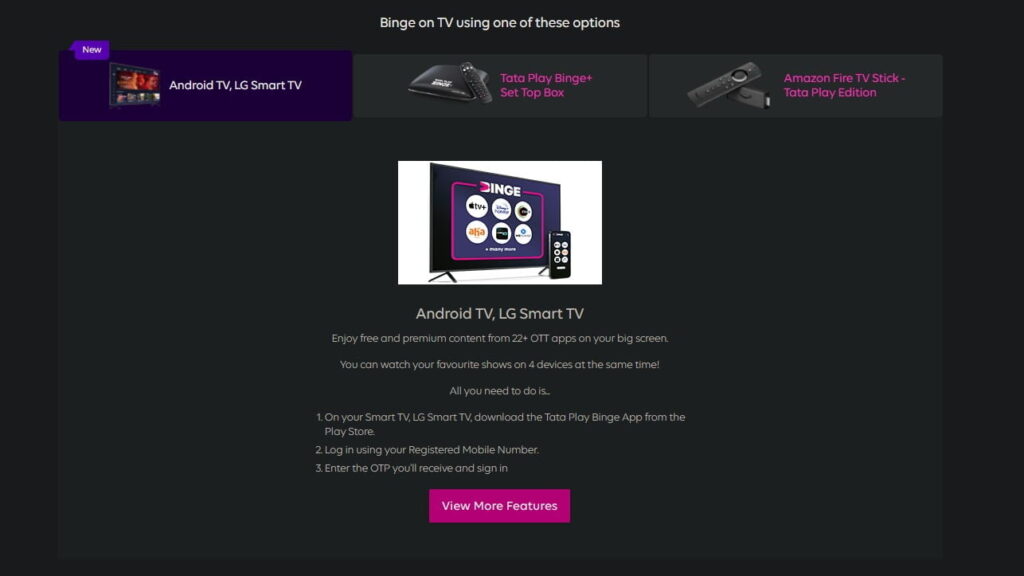 Tata Play Binge on LG Smart TVs