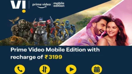 Vi Rs 3199 prepaid plan with Amazon Prime video mobile subscription