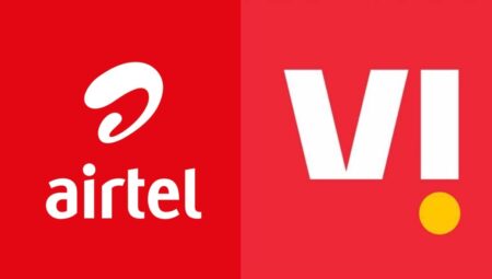 Airtel and Vodafone Idea (VI) logo