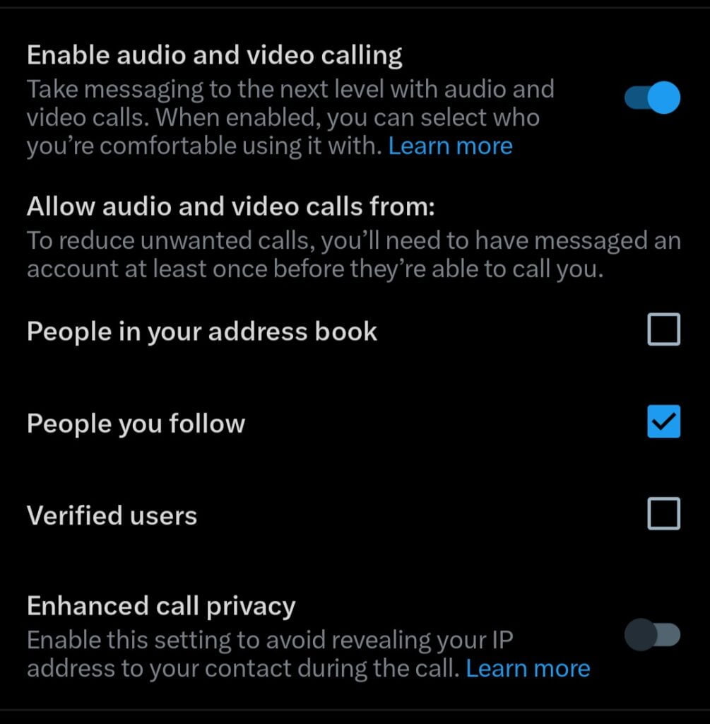 X Twitter audio and video calls on Android
