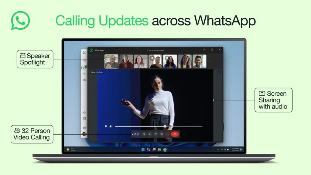 WhatsApp improved video calling