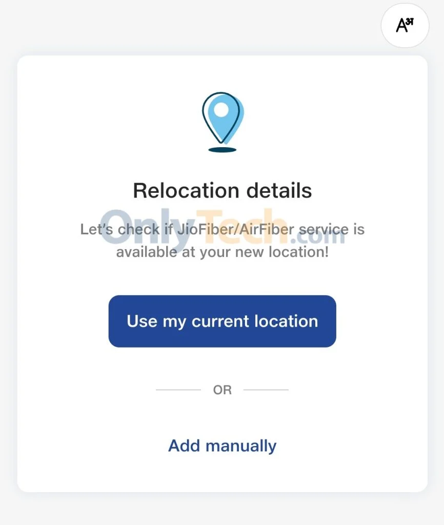 Reliance Jio AirFiber relocation details MyJio app