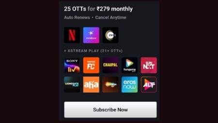 Airtel Rs. 279 entertainment pack