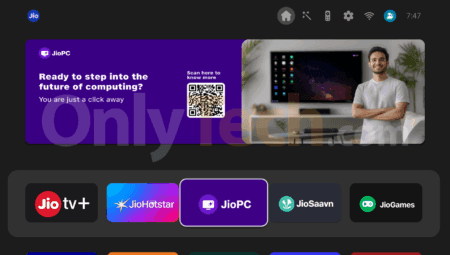 JioPC app on Jio set top box homepage